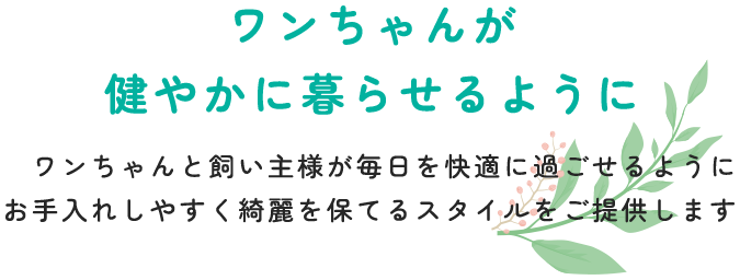 ワンちゃんが健やかに暮らせるように